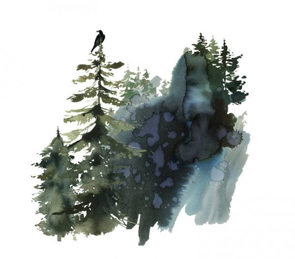 PHOTOWALL / Watercolor Crow Forest (e313893)
