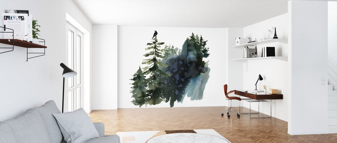 PHOTOWALL / Watercolor Crow Forest (e313893)