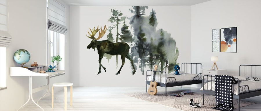 PHOTOWALL / Watercolor Elk in Forest (e313894)