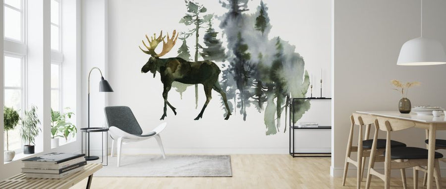 PHOTOWALL / Watercolor Elk in Forest (e313894)