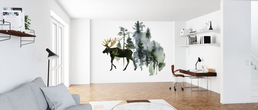 PHOTOWALL / Watercolor Elk in Forest (e313894)