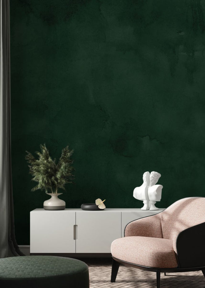 PHOTOWALL / Watercolour - Dark Emerald (e314453)