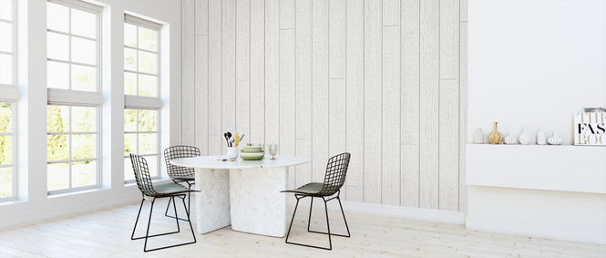 PHOTOWALL / White Vintage Planks (e315790)