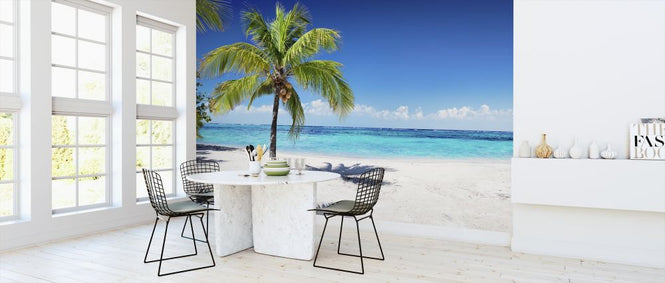 PHOTOWALL / Coral Beach with Palm Tree (e315859)