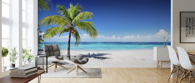 PHOTOWALL / Coral Beach with Palm Tree (e315859)