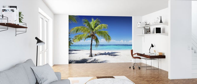 PHOTOWALL / Coral Beach with Palm Tree (e315859)