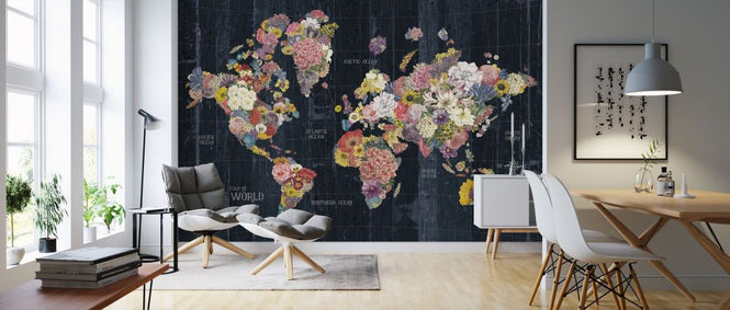 PHOTOWALL / Botanical Floral Map Words (e315627)