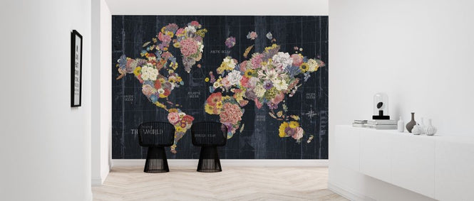 PHOTOWALL / Botanical Floral Map Words (e315627)