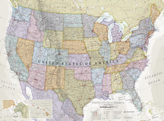 PHOTOWALL / Classic Political USA Map (e316081)