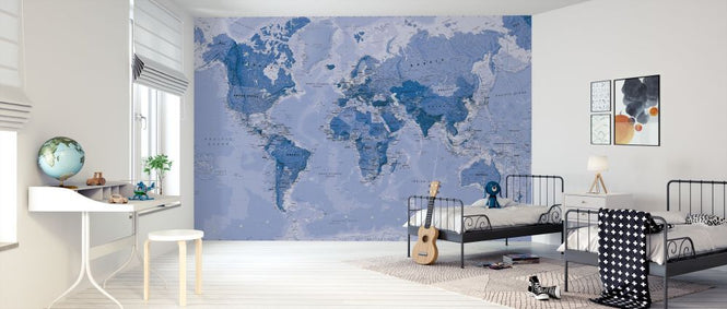 PHOTOWALL / World Map Blue (e316087)
