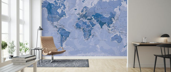 PHOTOWALL / World Map Blue (e316087)