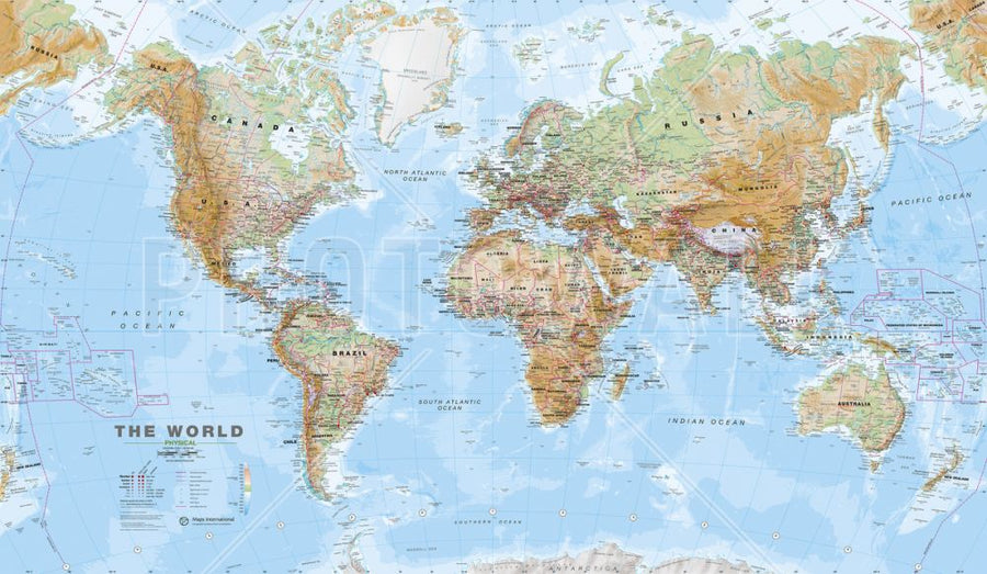 PHOTOWALL / World Map Physical (e316088)