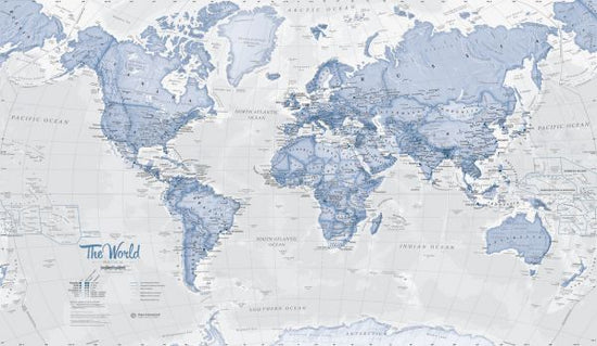 PHOTOWALL / World Map Political Blue (e316090)