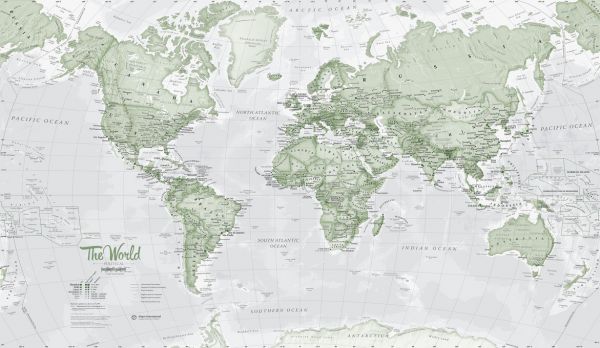 PHOTOWALL / World Map Political Green (e316092)