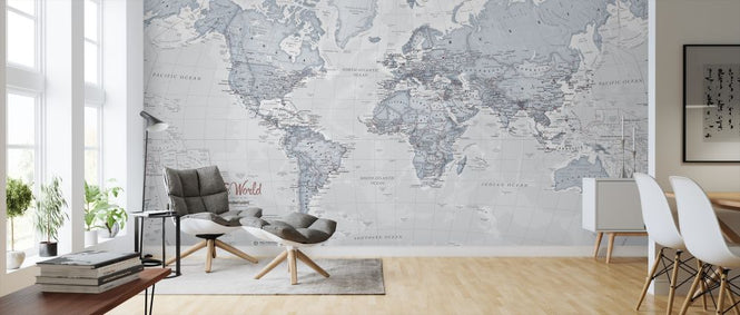 PHOTOWALL / World Map Political Teal (e316093)