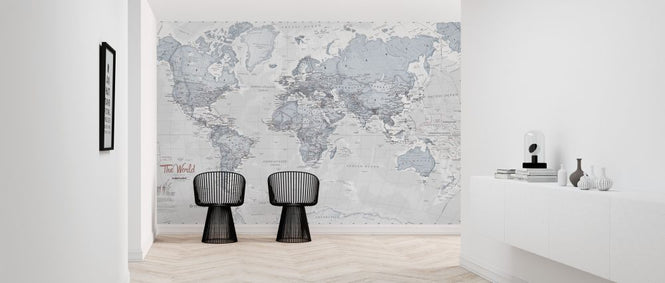PHOTOWALL / World Map Political Teal (e316093)