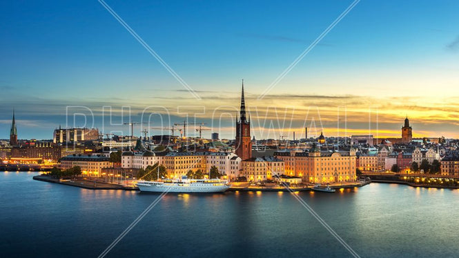 PHOTOWALL / Sunset Over Riddarholmen Stockholm (e316068)