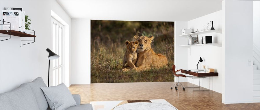 PHOTOWALL / Lion Mother with Cub (e316485)