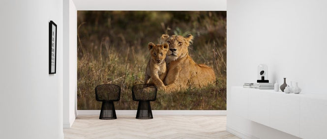 PHOTOWALL / Lion Mother with Cub (e316485)