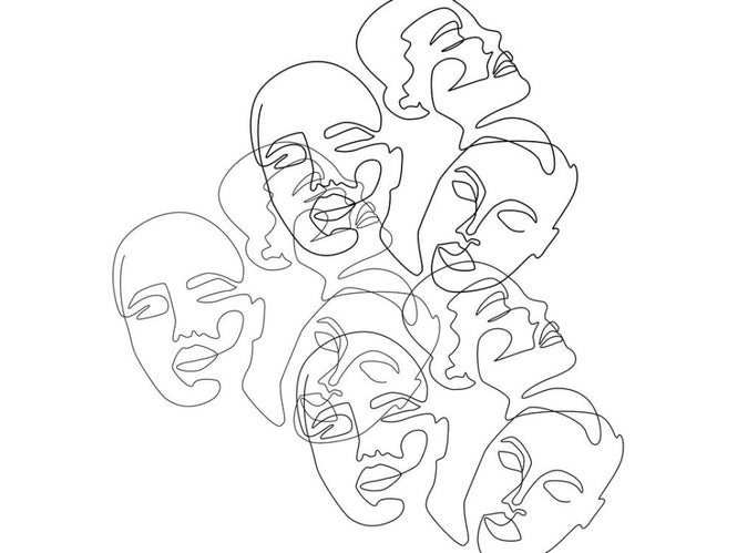 PHOTOWALL / Lined Face Sketches II (e316784)