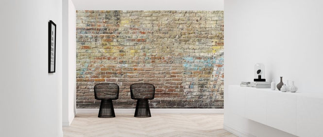 PHOTOWALL / Worn Graffiti Brick Wall (e316242)