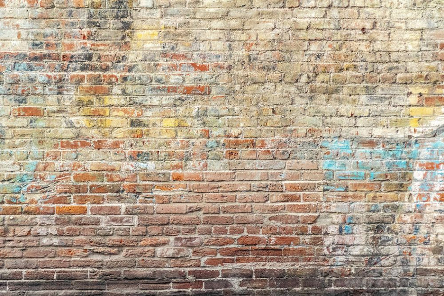 PHOTOWALL / Worn Graffiti Brick Wall (e316242)