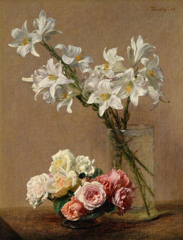 PHOTOWALL / Roses and Lilies - Henri Fantin-Latour (e316916)