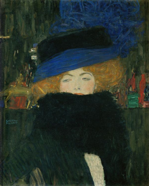 PHOTOWALL / Lady with Hat and Feather Boa - Gustav Klimt (e317007)