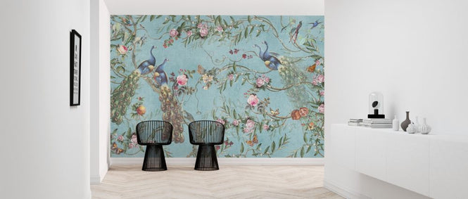 PHOTOWALL / Peacocks and Flowers (e317403)