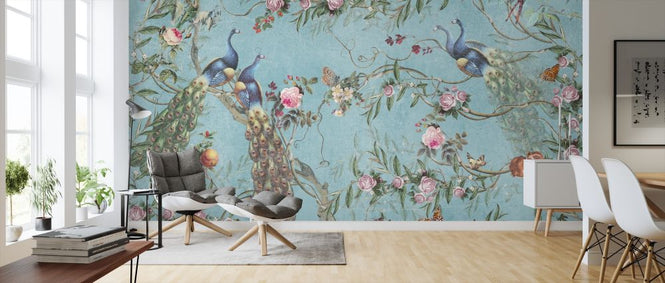 PHOTOWALL / Peacocks and Flowers (e317403)
