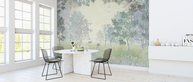 PHOTOWALL / Flamingos in Hazy Forest (e317429)