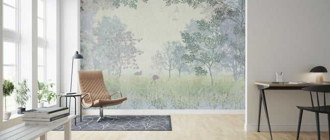 PHOTOWALL / Flamingos in Hazy Forest (e317429)