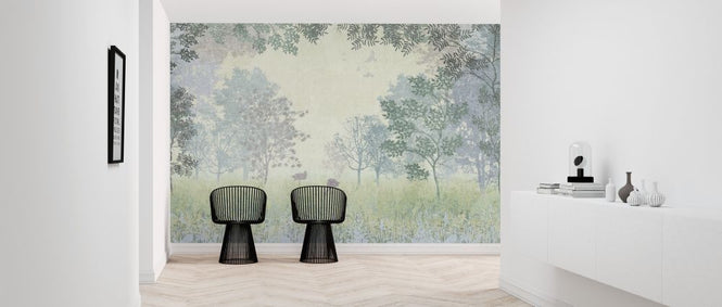PHOTOWALL / Flamingos in Hazy Forest (e317429)