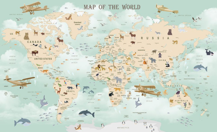 PHOTOWALL / Wildlife World Map (e317695)