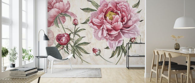PHOTOWALL / Pink Vintage Flowers (e317700)