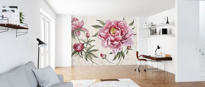 PHOTOWALL / Pink Vintage Flowers (e317700)