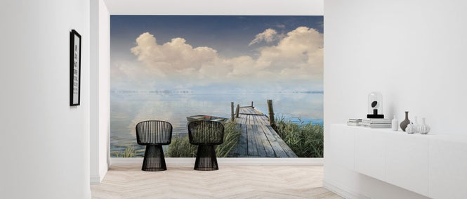 PHOTOWALL / Pier in Reed Lake Water (e317992)