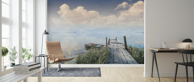 PHOTOWALL / Pier in Reed Lake Water (e317992)