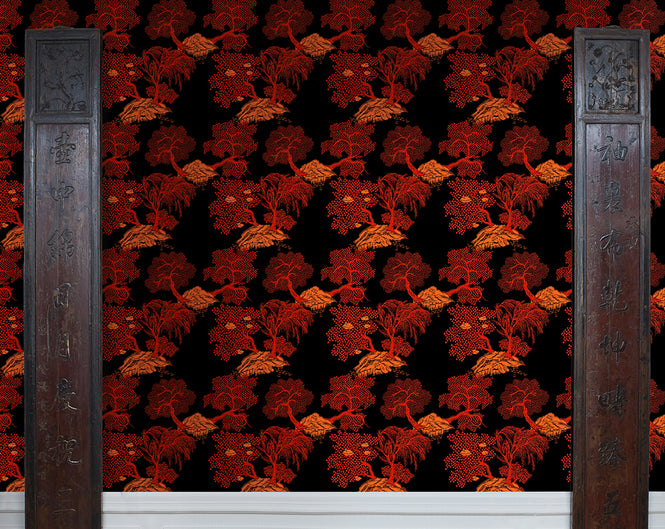 Isidore Leroy / Heritage Jardin D'asie Noir et rouge 6240504