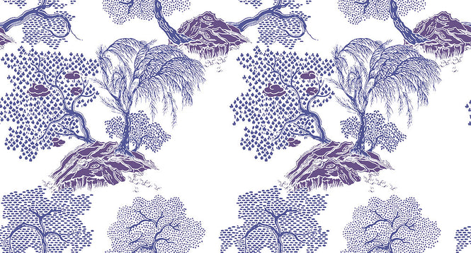 Isidore Leroy / Heritage Jardin D'asie Blanc et bleu 6240506