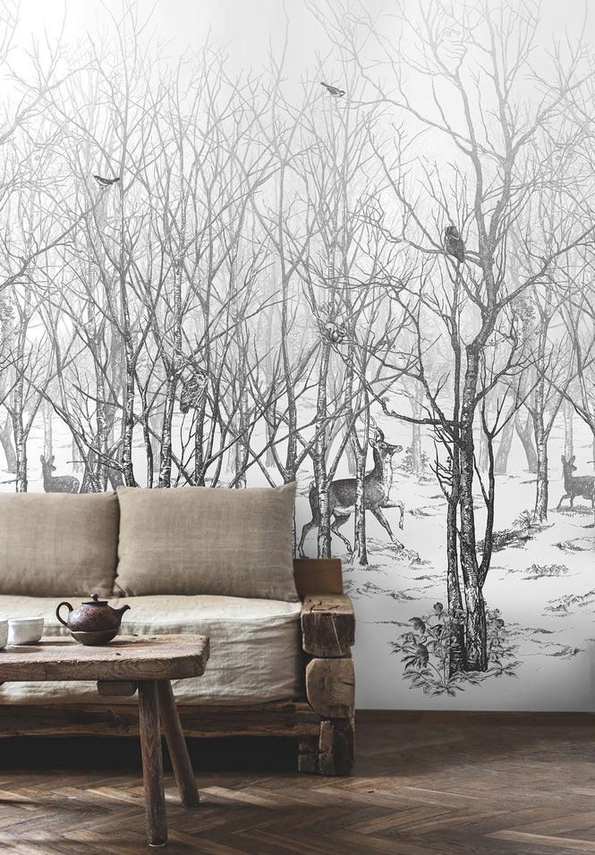 Isidore Leroy / NATURELS / FORET ENCHANTEE Gris 6241604 【Aセット(3パネル)】