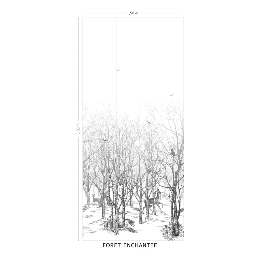 Isidore Leroy / NATURELS / FORET ENCHANTEE Gris 6241604 【Aセット(3パネル)】