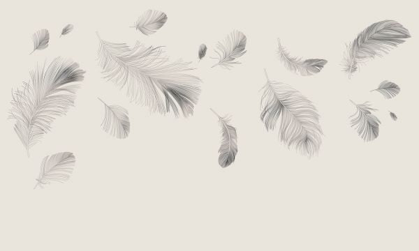 PHOTOWALL / Flying Feathers - Beige (e318449)