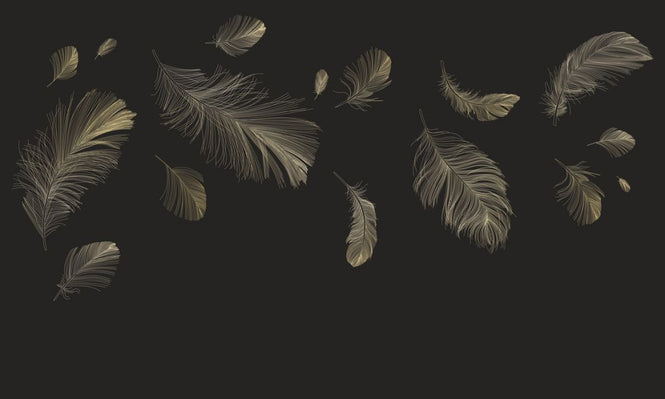 PHOTOWALL / Flying Feathers - Brown (e318451)