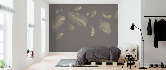 PHOTOWALL / Flying Feathers - Grey (e318453)