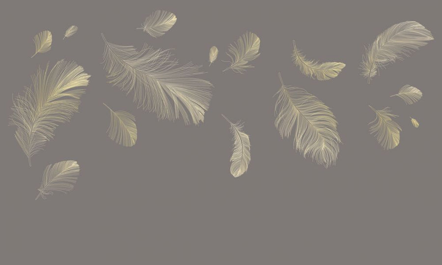 PHOTOWALL / Flying Feathers - Grey (e318453)