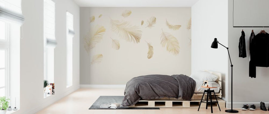 PHOTOWALL / Flying Feathers - Soft Beige (e318454)