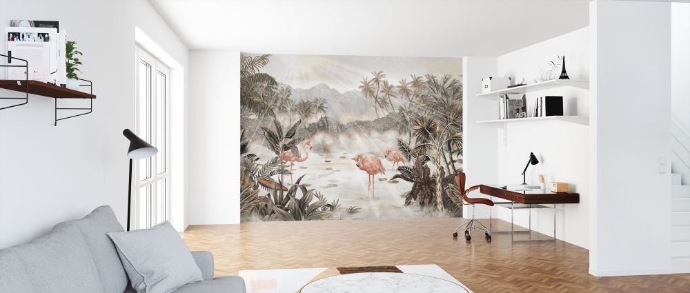 PHOTOWALL / Flamingo Essay - Sepia (e318656) | 輸入壁紙専門