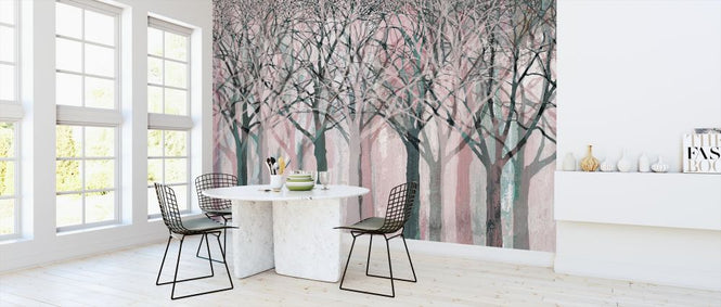 PHOTOWALL / Row of Trees Pink (e318489)