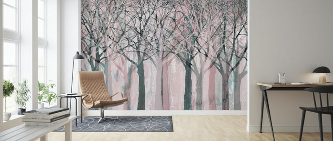 PHOTOWALL / Row of Trees Pink (e318489)